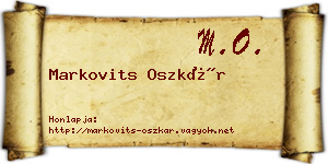 Markovits Oszkár névjegykártya